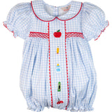School Supplies Embroidered Girl Bubble- FINAL SALE