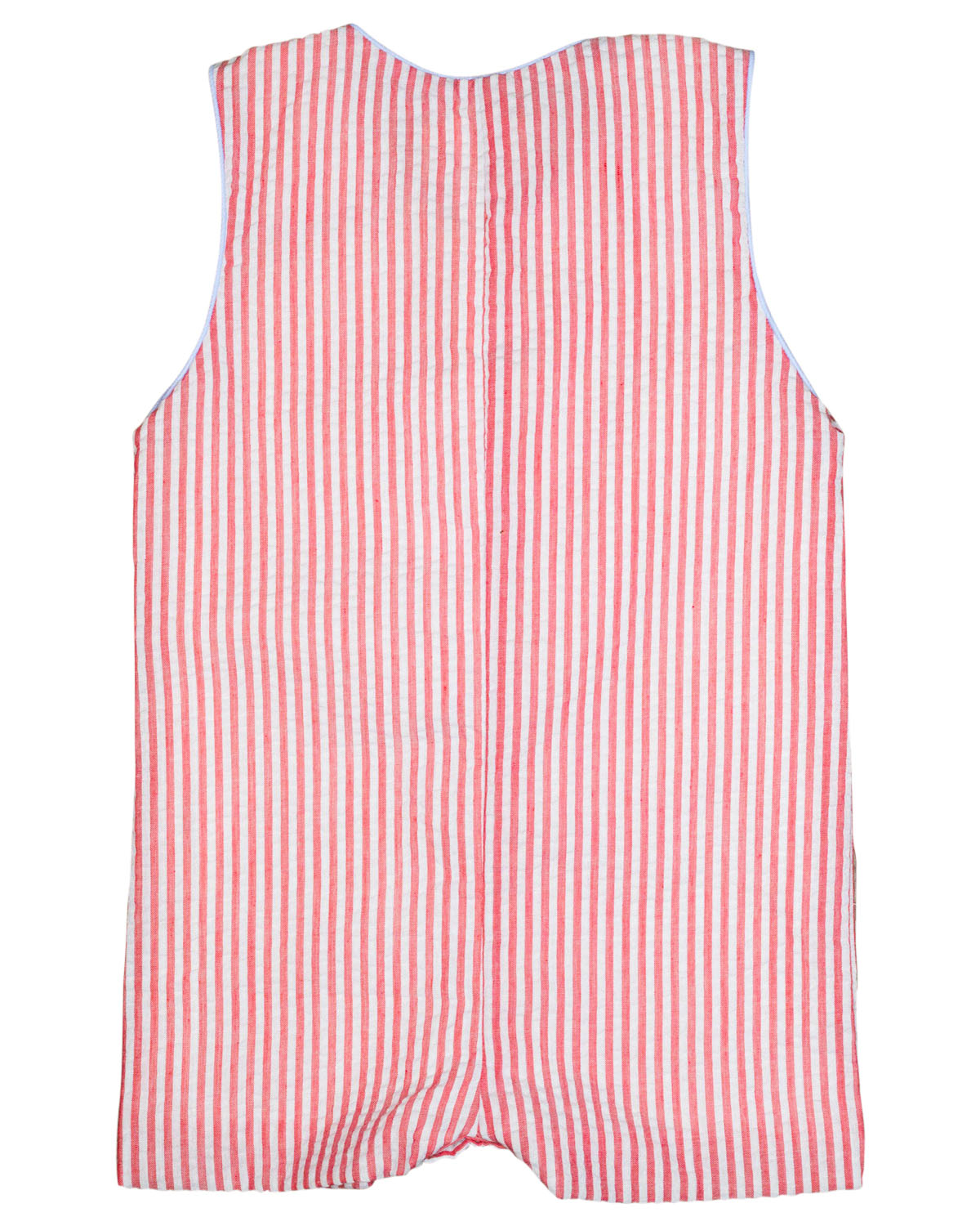 Crayon Pocket Red Seersucker Shortall-FINAL SALE