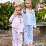 Blue Pumpkin Check Print Pajama Set