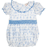 Holiday Toile Smocked Bishop Bubble