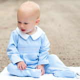 Blue Smocked Knit Layette