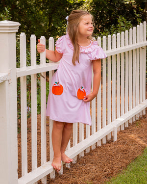 Pumpkin Pocket Polka Dot Knit Dress