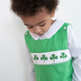 Shamrocks Smocked Green Knit Shortall