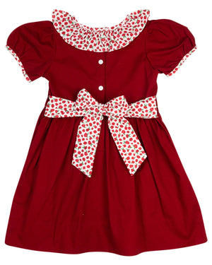 Christmas Floral Ruffle Collar Dress