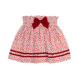 Red Floral Skirt with Bow