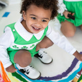 Shamrocks Smocked Green Knit Shortall