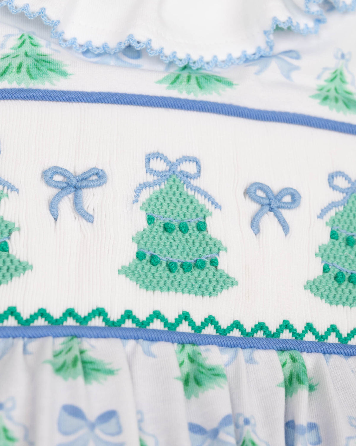 Festive Christmas Smocked Knit Dress