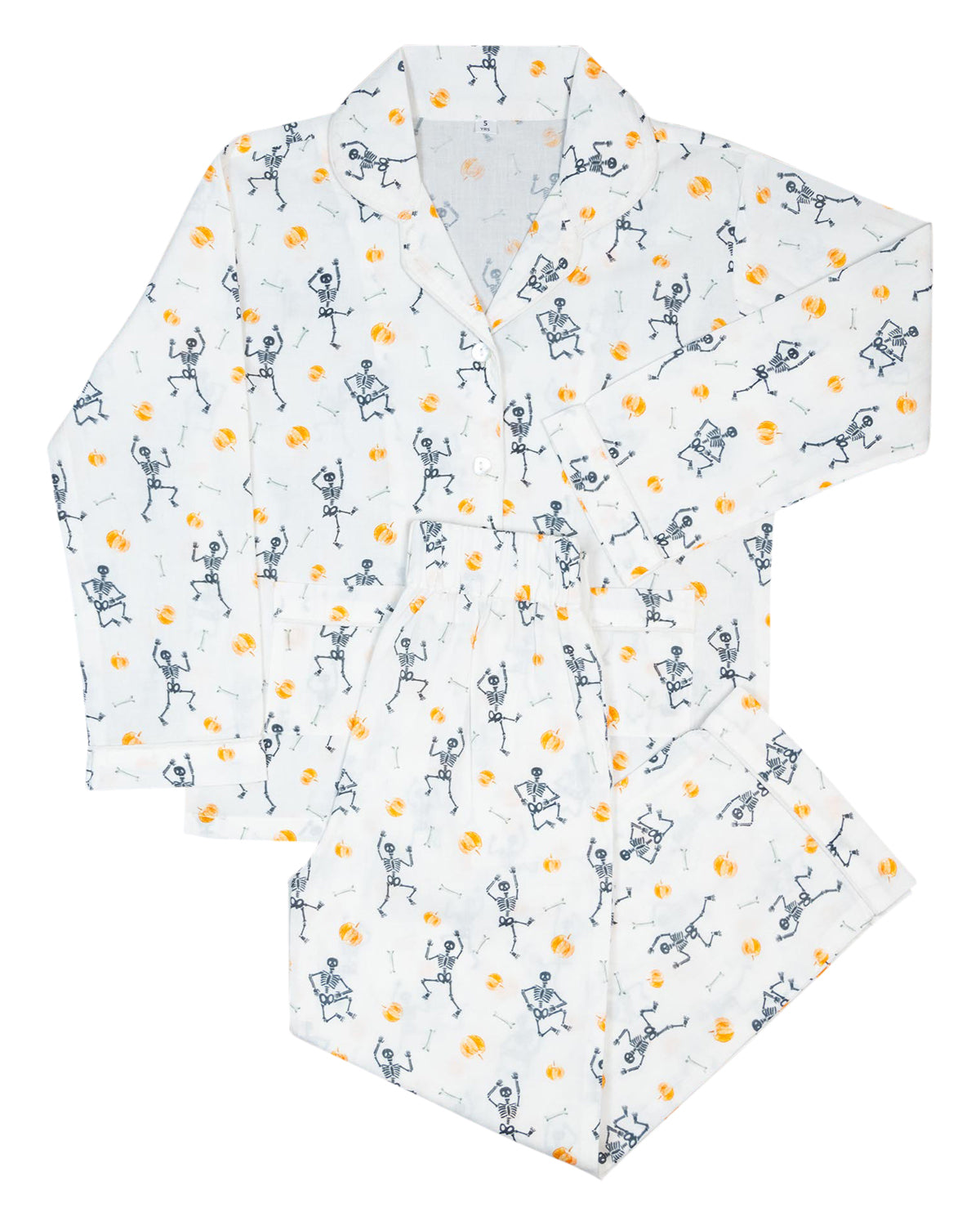 Dancing Skeleton Button Down Pajamas-FINAL SALE