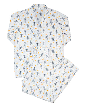 Dancing Skeleton Button Down Pajamas for Adult-FINAL SALE