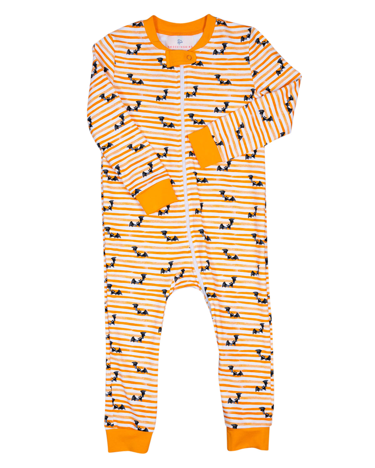 Bats Striped Watercolor Zip up Pajamas-FINAL SALE