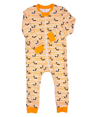 Bats Striped Watercolor Zip up Pajamas-FINAL SALE