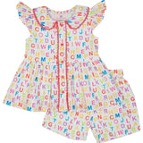 ABC Flutter Sleeve Shorts Set- FINAL SALE