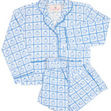 Blue Pumpkin Check Print Pajama Set