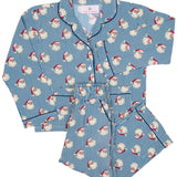 Navy Striped Vintage Santa Mens Pajama Set