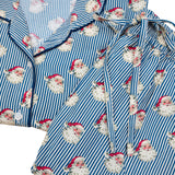 Navy Striped Vintage Santa Mens Pajama Set