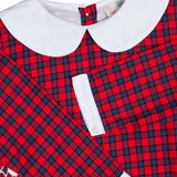 Red and Navy Tartan Plaid Shortall- FINAL SALE