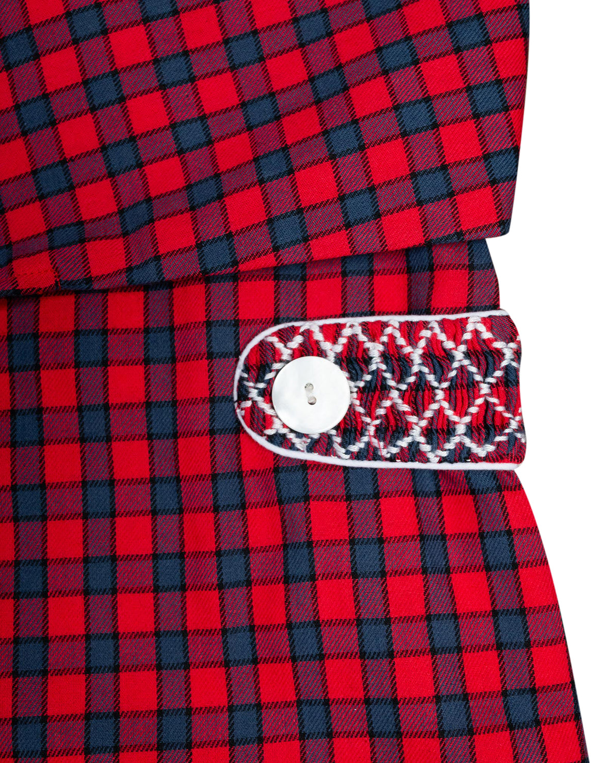 Red and Navy Tartan Plaid Shortall- FINAL SALE