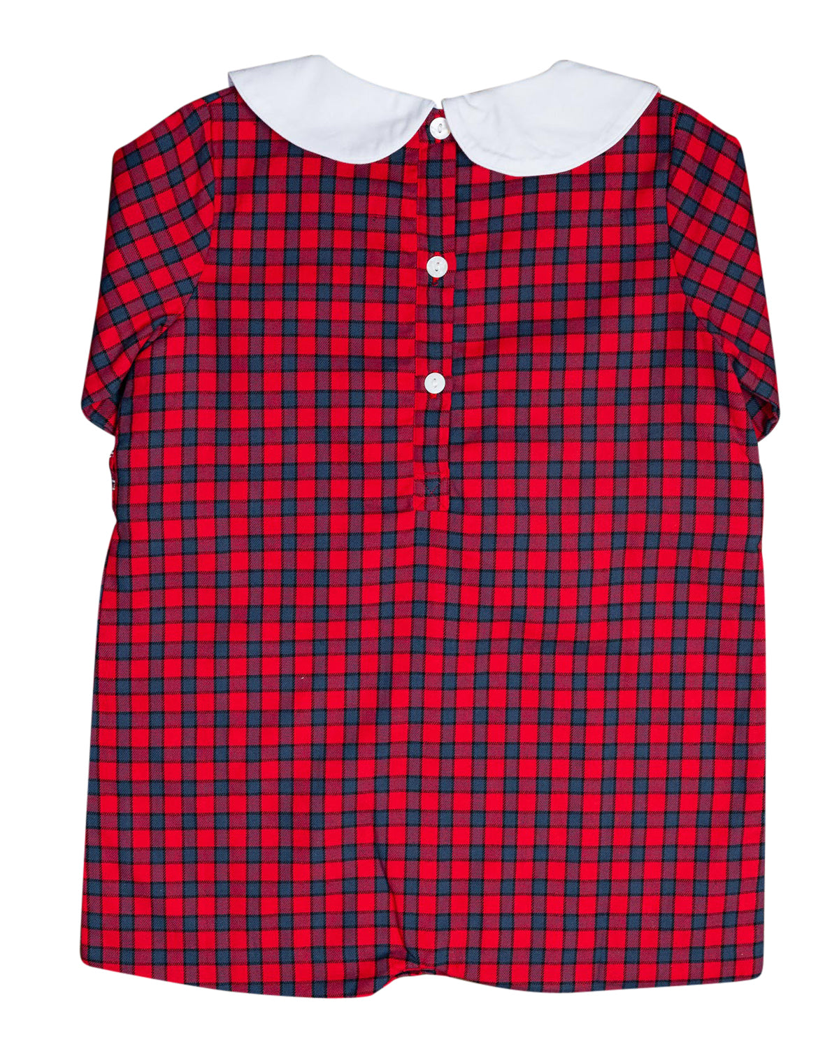 Red and Navy Tartan Plaid Shortall- FINAL SALE