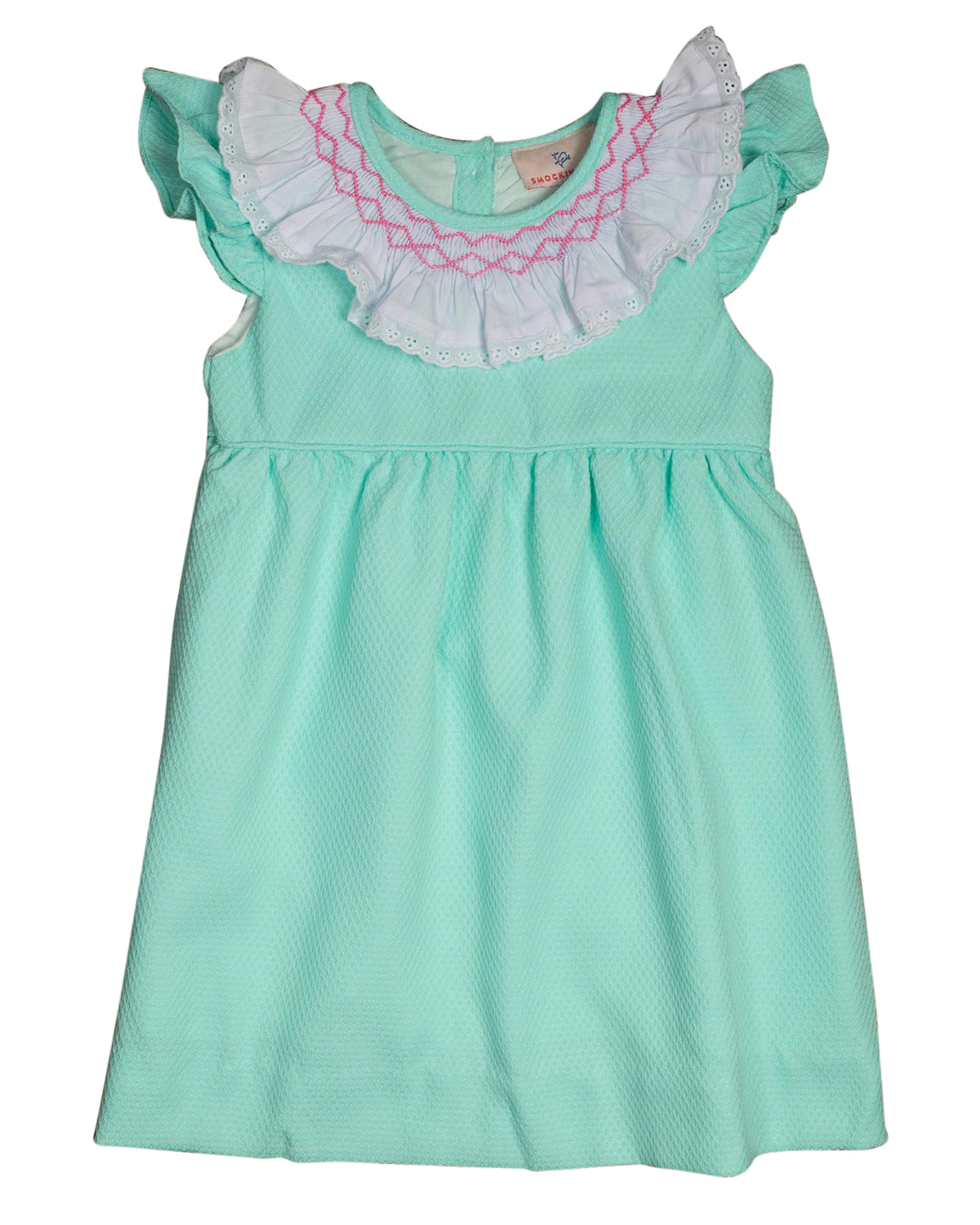 Mint Honeycomb Smocked Pique Dress-FINAL SALE