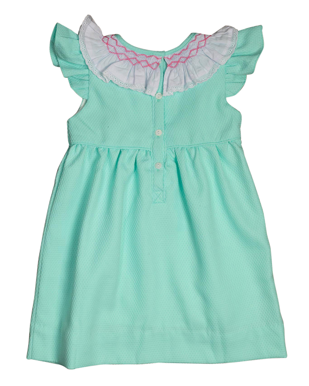 Mint Honeycomb Smocked Pique Dress-FINAL SALE