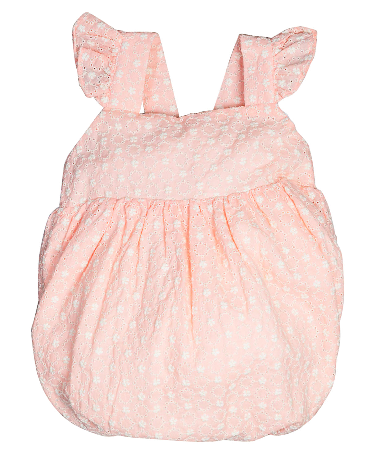 Peach Eyelet Tie-Back Bubble