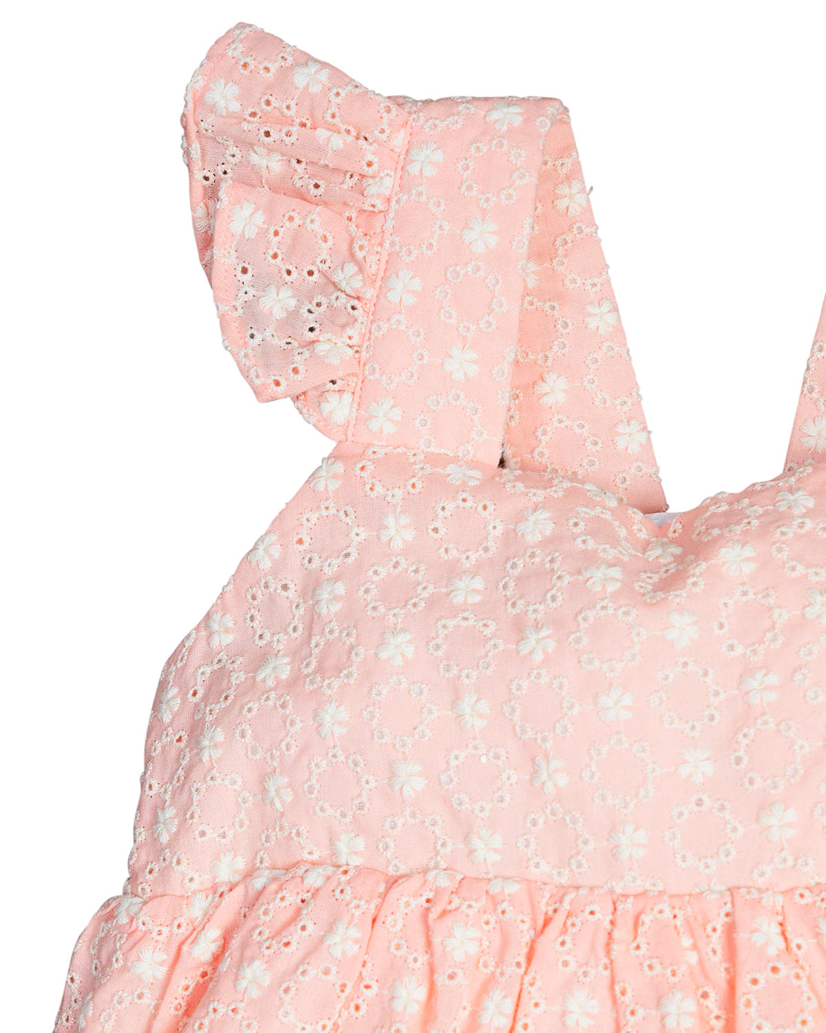 Peach Eyelet Tie-Back Bubble