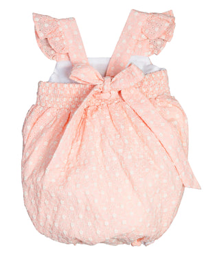 Peach Eyelet Tie-Back Bubble