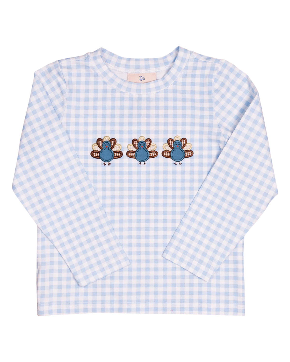 Turkey Applique Gingham Knit Shirt- FINAL SALE