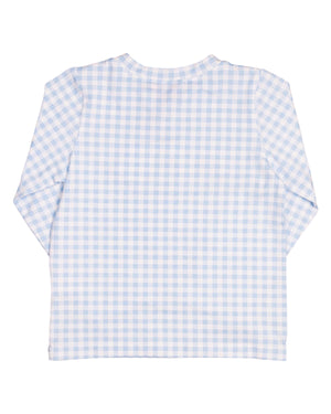 Turkey Applique Gingham Knit Shirt- FINAL SALE