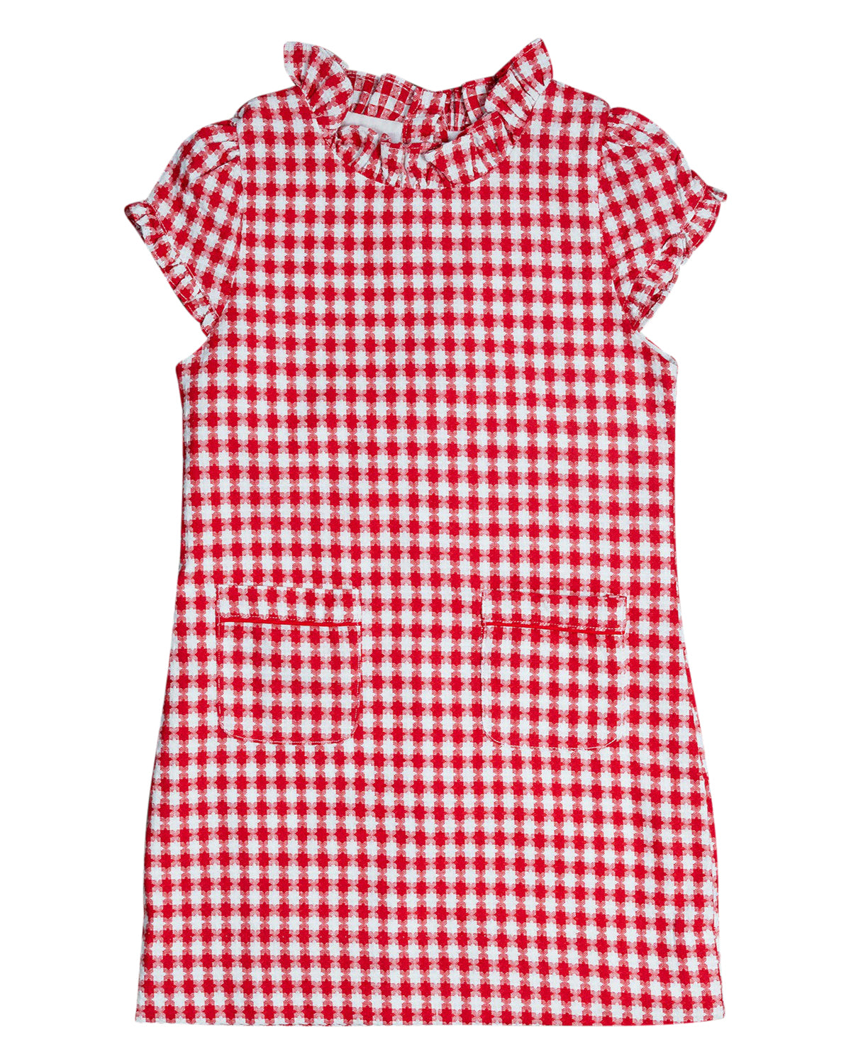 Red and White Jacquard Shift Dress- FINAL SALE