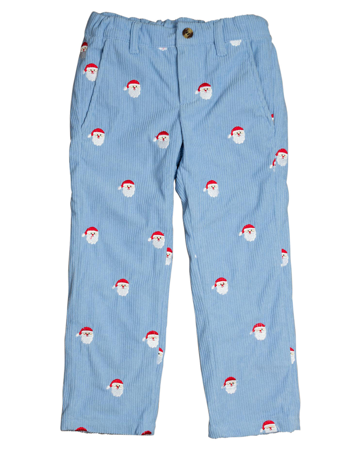 Santa Applique Light Blue Corduroy Pants