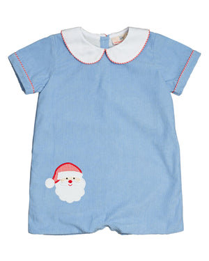 Santa Applique Light Blue Corduroy Shortall