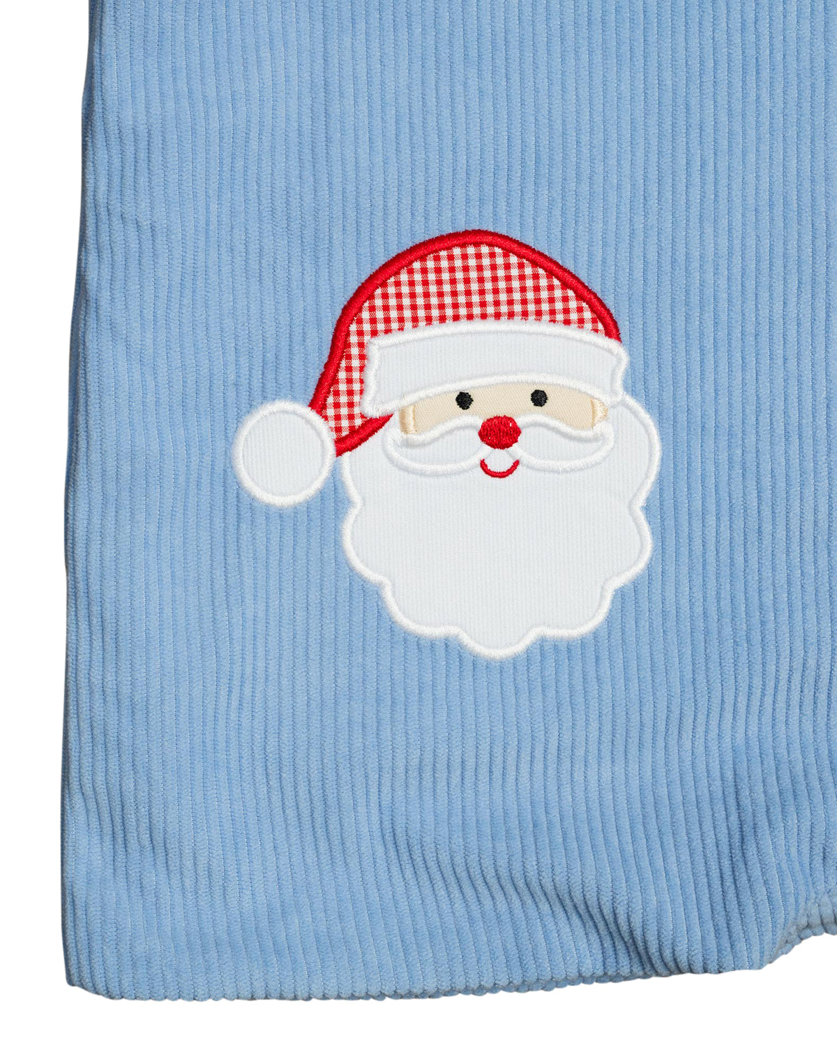 Santa Applique Light Blue Corduroy Shortall