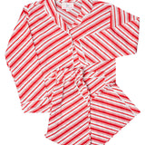 Candy Cane Striped Button Down Ladies Pajamas- FINAL SALE