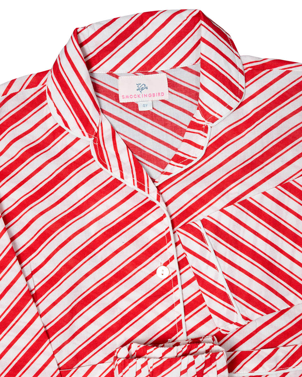 Candy Cane Striped Button Down Pajamas for Adult- FINAL SALE