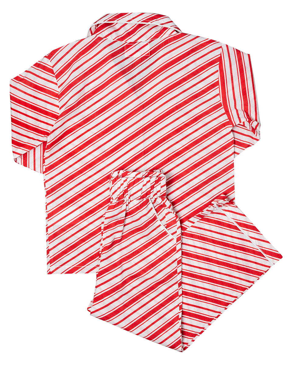 Candy Cane Striped Button Down Pajamas- FINAL SALE