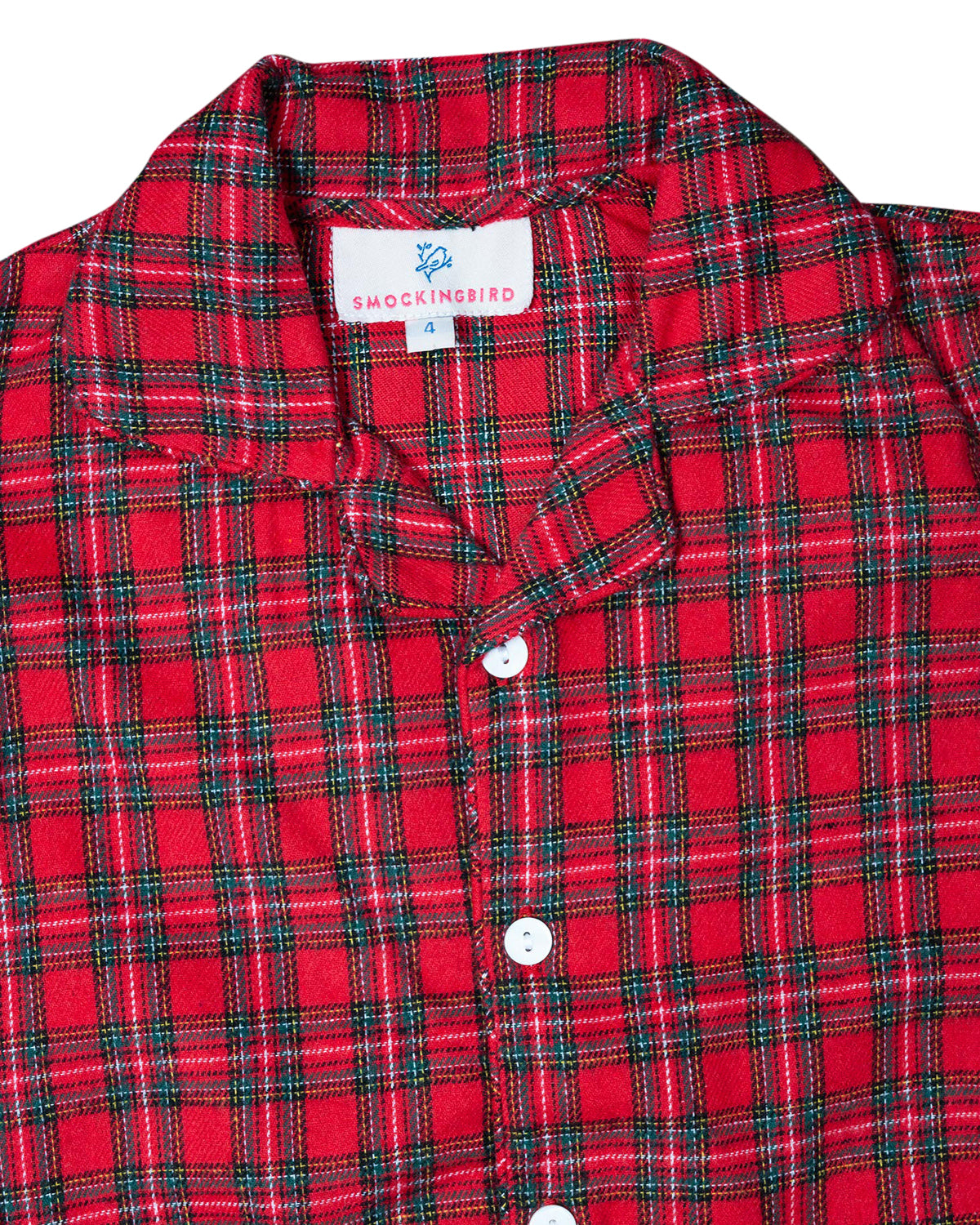 Red Tartan Plaid Loungewear for Children- FINAL SALE