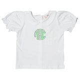 White Knit Girls Short Sleeve Shirt
