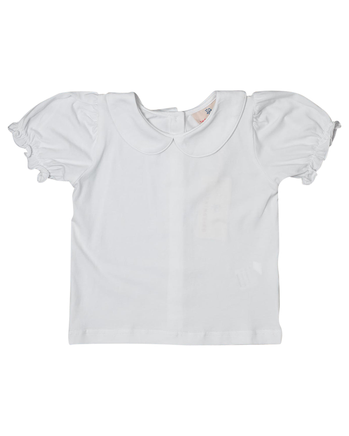 White Knit Girls Short Sleeve Shirt