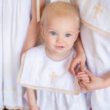 Cross Hand Embroidered Bubble with Bib Collar