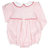 Heart Pockets Pink Gingham Knit Bubble