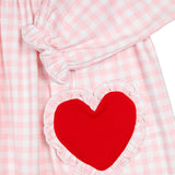 Heart Pockets Pink Gingham Knit Dress
