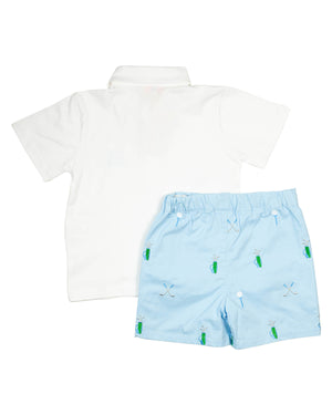 Golf Embroidered Shorts Set