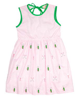 Golf Embroidered Pink Dress