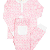 Pink Checked Hearts Knit Pajama Set- FINAL SALE