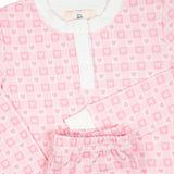 Pink Checked Hearts Knit Pajama Set- FINAL SALE