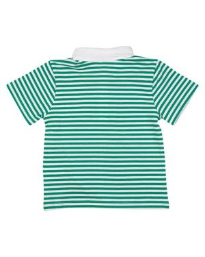 Green Striped Collared Shirt