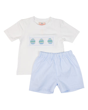 Easter Egg Smocked Shorts Set-FINAL SALE