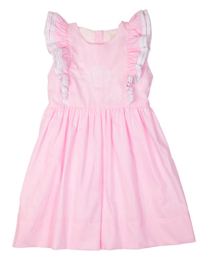 Pink Bell Dress with White Trim-FINAL SALE