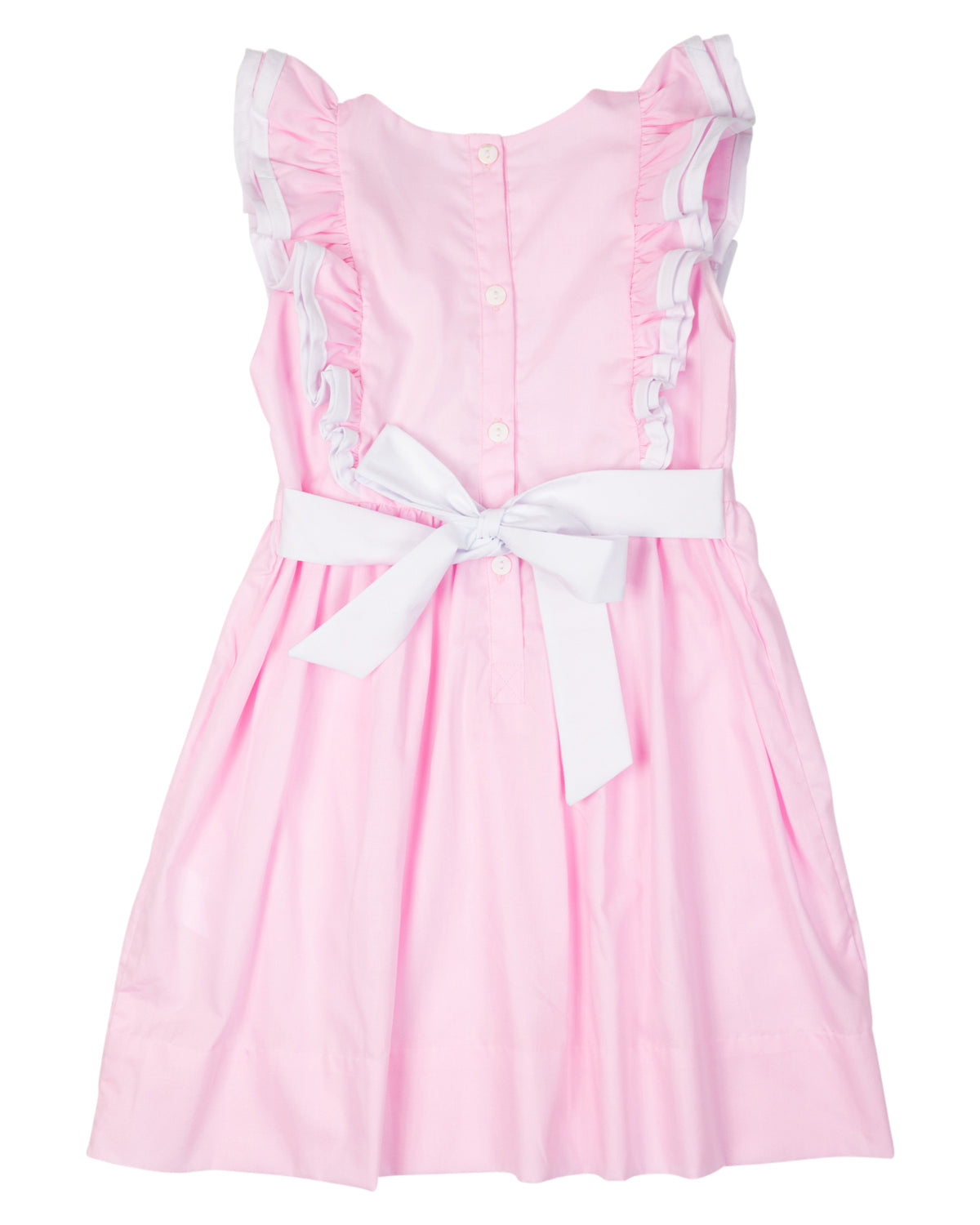 Pink Bell Dress with White Trim-FINAL SALE